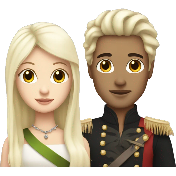 white skin prince with dark straight hair with a white blonde prince  emoji