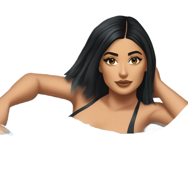 Kylie Jenner in jacuzzi emoji