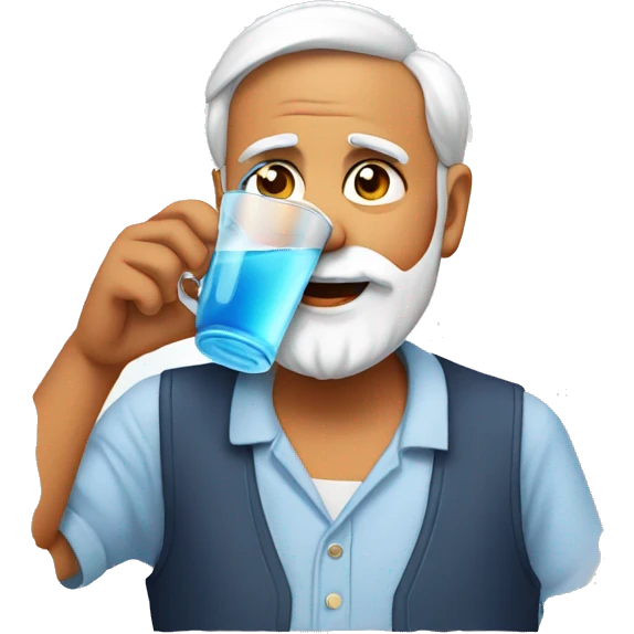 Modi drinking water emoji