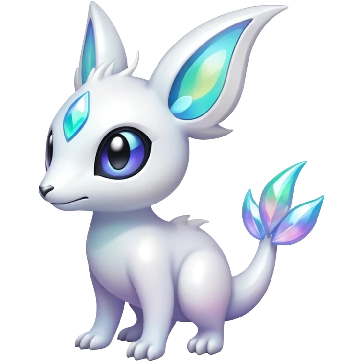  Iridescent white pale fakemon-creature  emoji