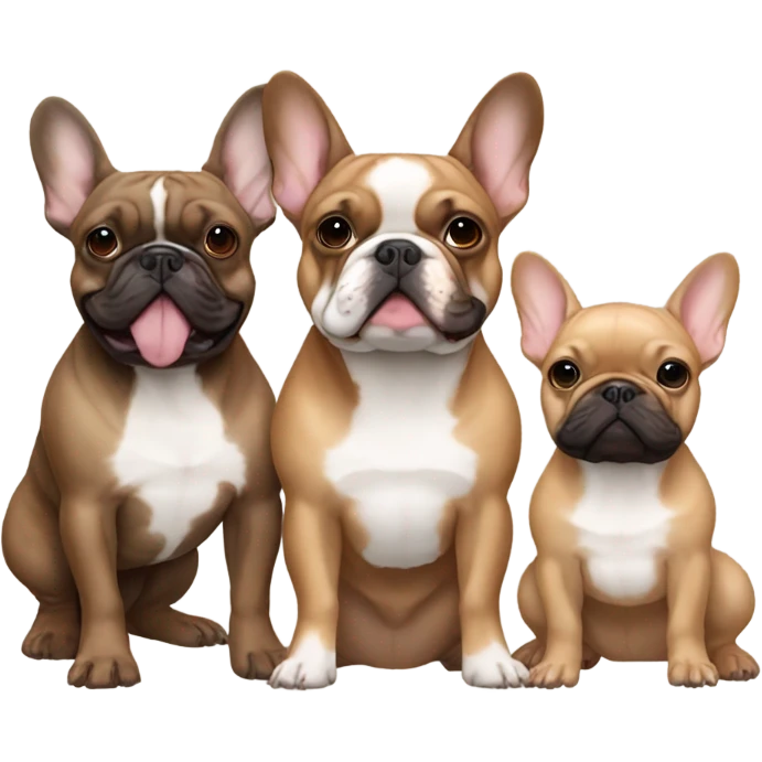Pair of French bulldogs Brown & tan with fawn French bulldog friends emoji