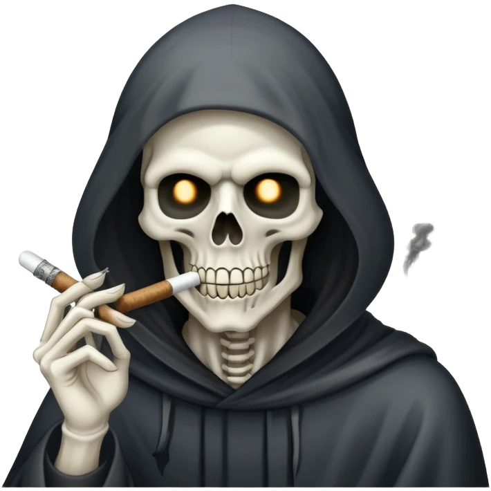 grim reaper smoking weed with loads of smoke emoji