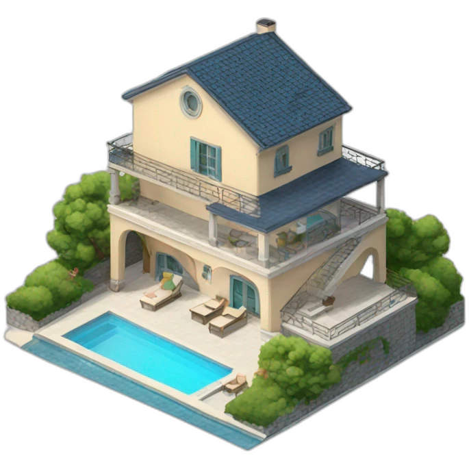 Villa with swimming pool emoji