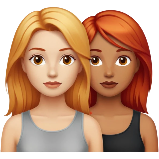 Three girlfriends. Older women. one blonde, one bright red hair  and copper hair  emoji