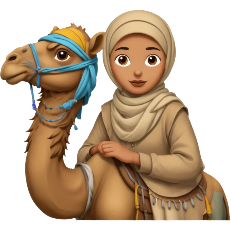 Desert Nomad Traveler with camel emoji