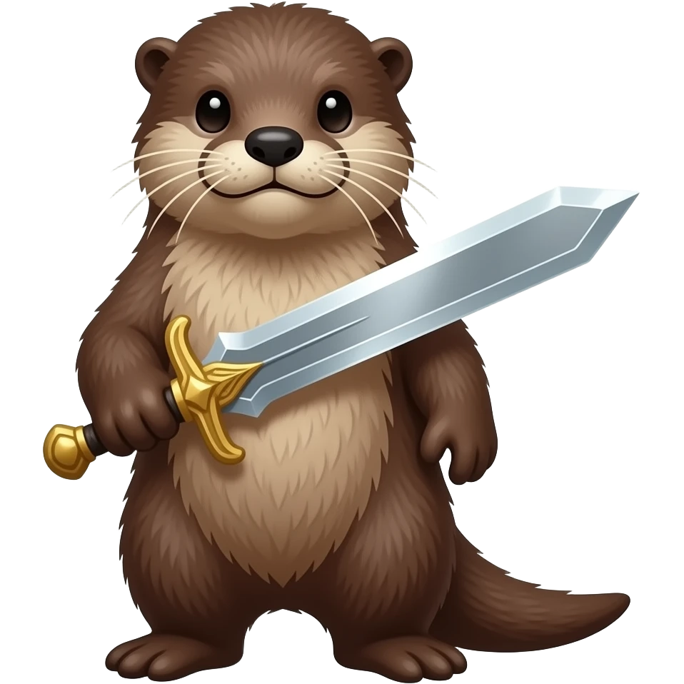 crea un emoji de un huron de cuerpo completo con una espada emoji