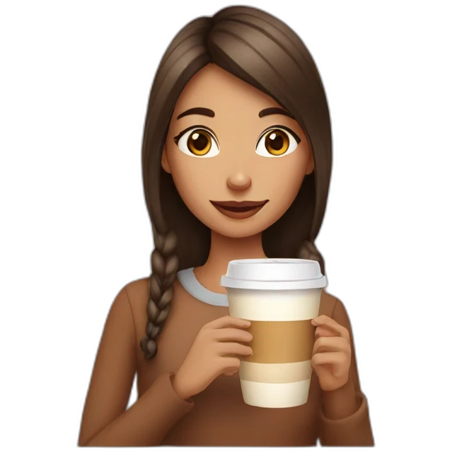 Girl with latte emoji