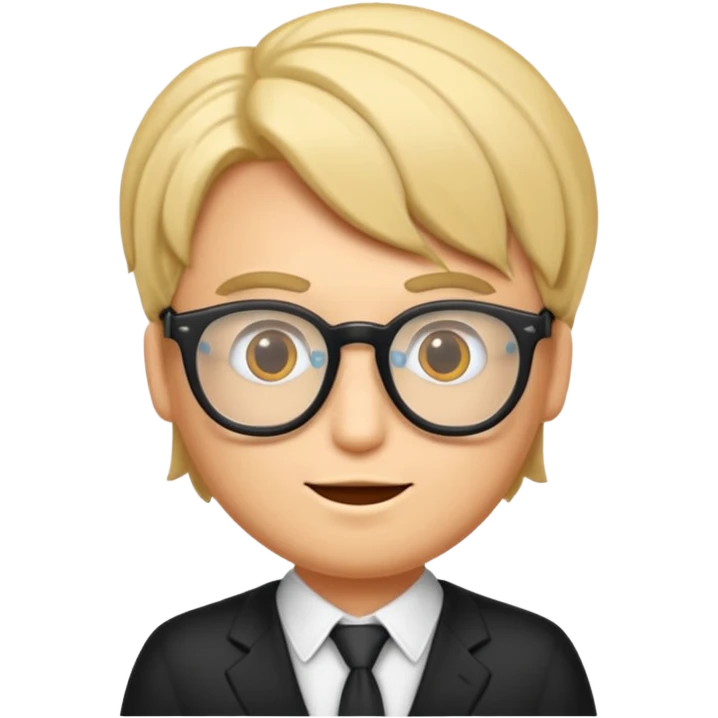 Erstelle mir eine Emoji von einem Jungen. Hautfarbe Bräunlich, Jung und Gutaussehend, mit durchsichtiger Brille und playboy Frisur  emoji