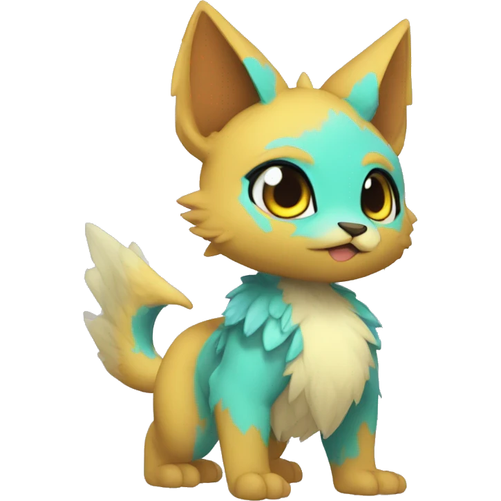 a anthro chibi-style Fakémon-hybrid full body emoji