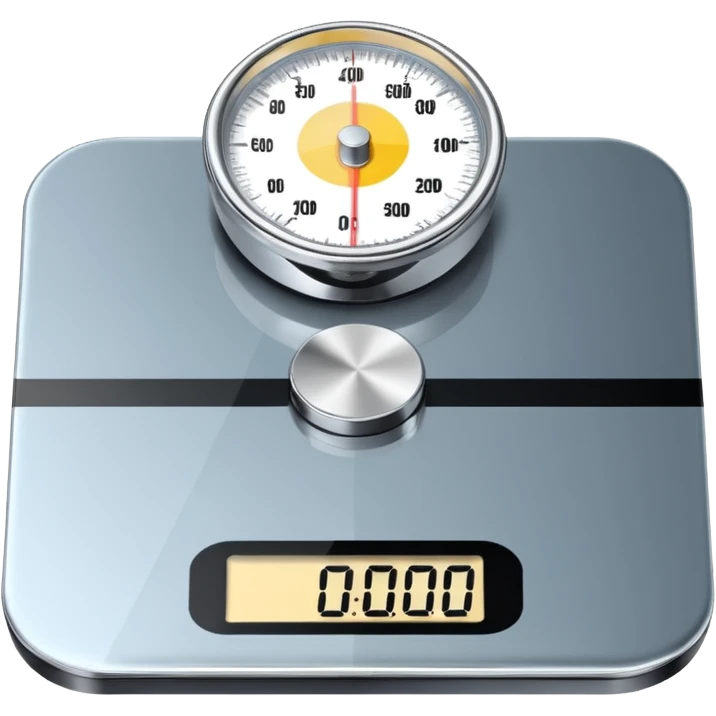 Digital weight scale with 0:00 on it emoji