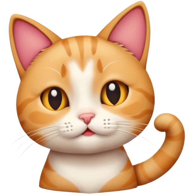 Embarrassed cat when he do not know how to answer to a proposal emoji