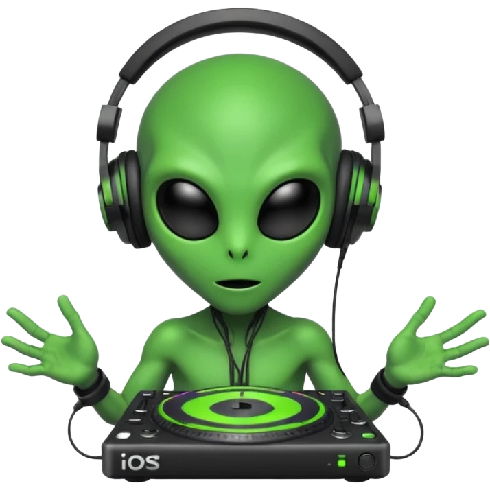 a alien behind the turntables emoji