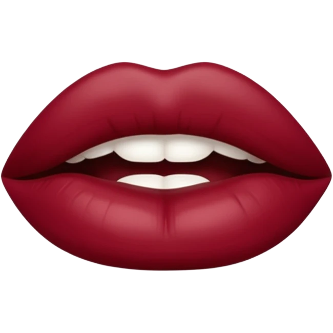burgundy red lips print emoji