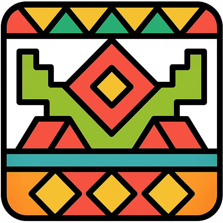 icon of Saudi culture with bold geometric patterns inspired by traditional Saudi art, modern color outline style emoji