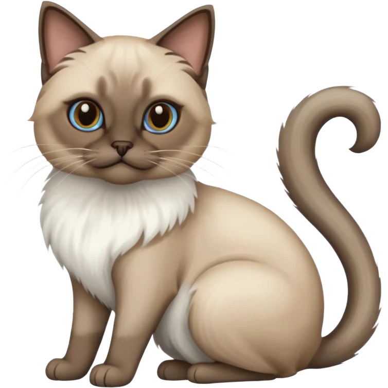 Siamese cat with grey cat emoji