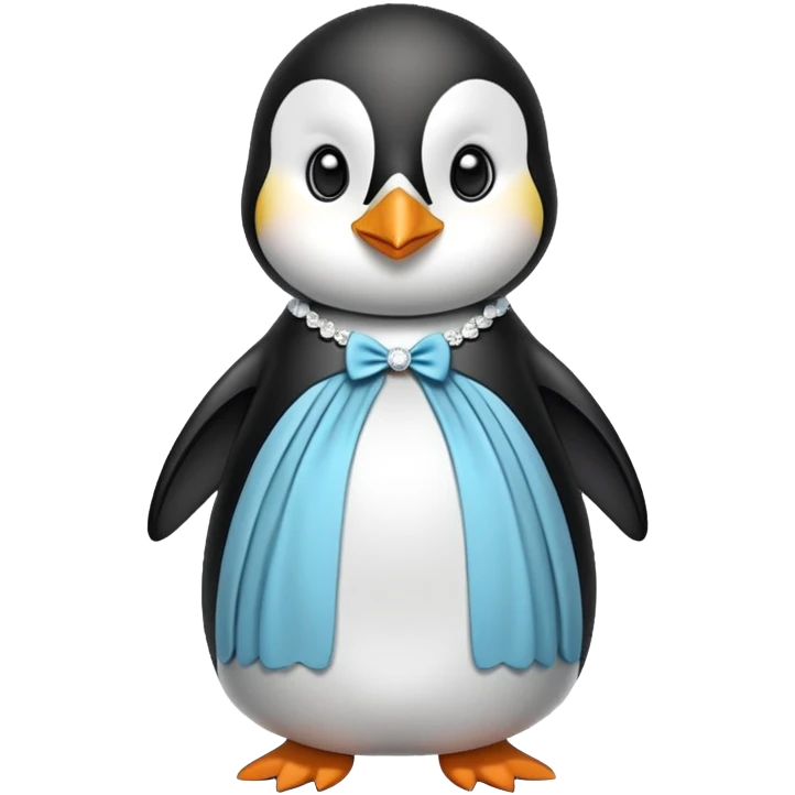 Penguin with dress emoji
