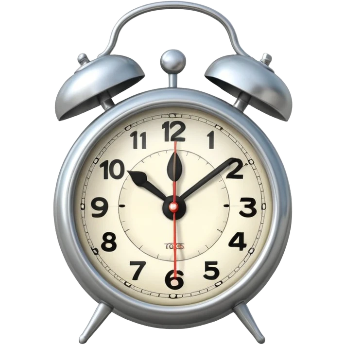 White old fashion alarm clock  emoji
