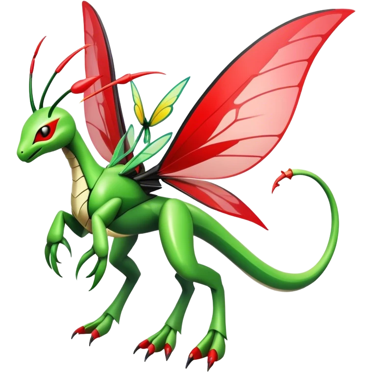  Cool Edgy Shiny Futuristic Ethereal Legendary Kartana-Digimon-Schyther-Flygon-hybrid full body with butterfly wings on back emoji