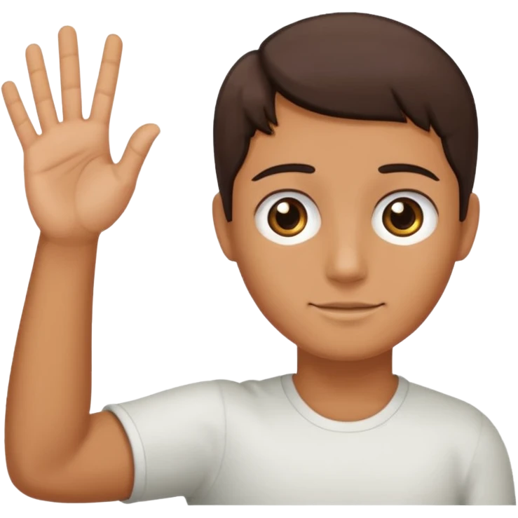 🤷🏻‍♂️ number 6 in left hand and number 7 in the right hand emoji