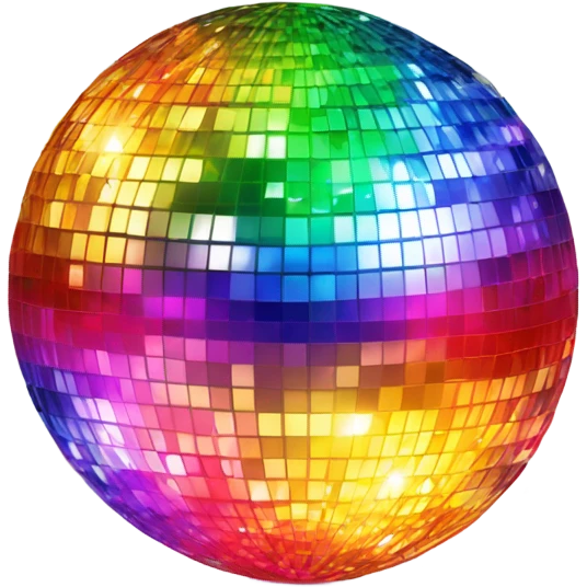 Disco ball projecting rainbow of colors emoji