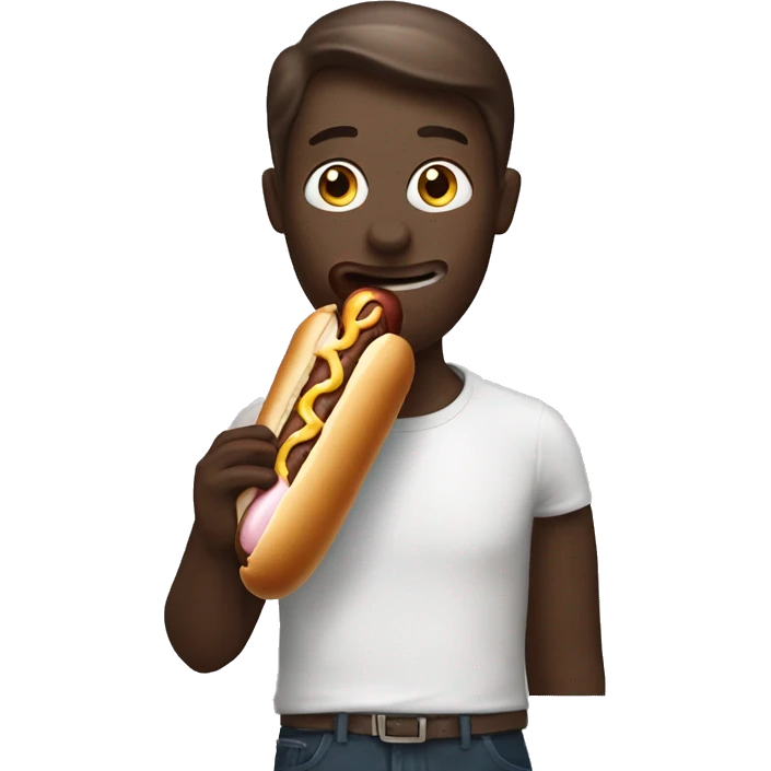 Chocolate ice cream eating hot dog emoji
