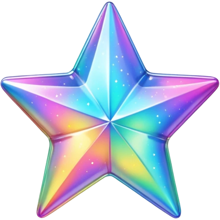vibrant holographic rainbow y2k aesthetic glass star emoji