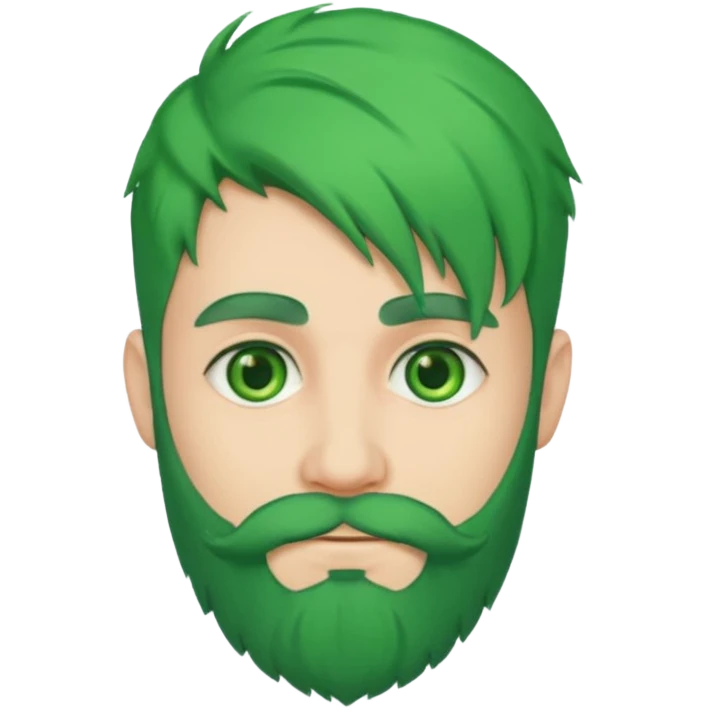 man with green hair and beard emoji