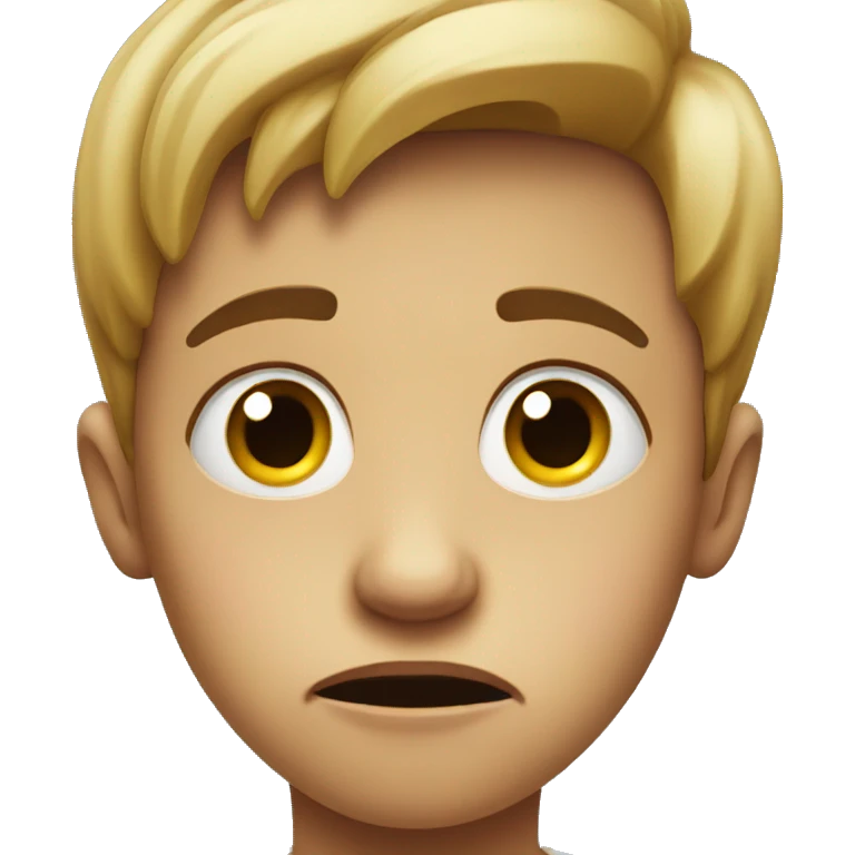 Kid with worried expression emoji