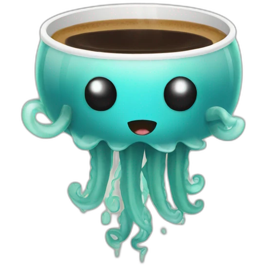 jellyfish drinking a coffee emoji
