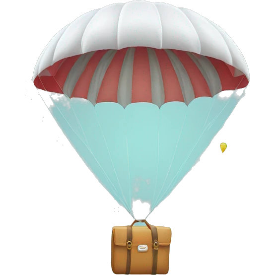Retirement parachute  emoji