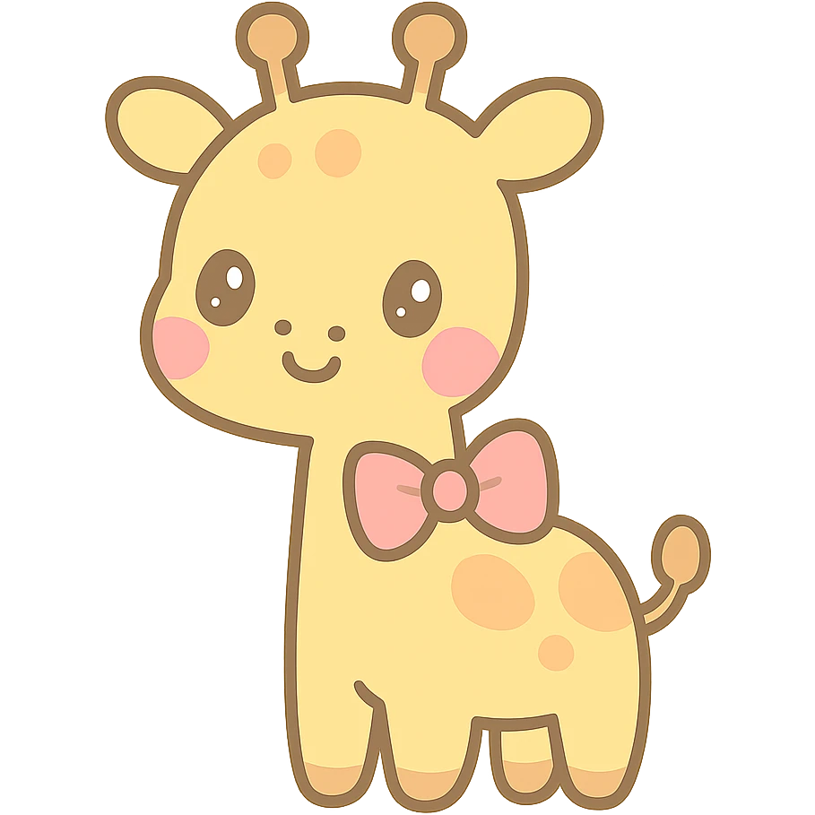 giraffe with a bow emoji