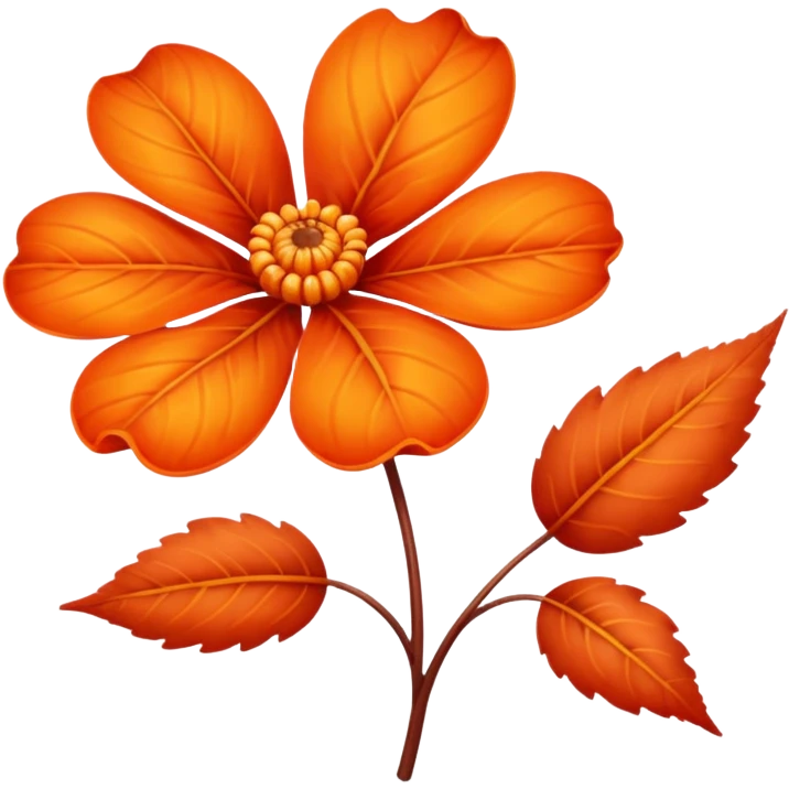 An autumn flower with orange-red leaves curling gently.
















































 emoji