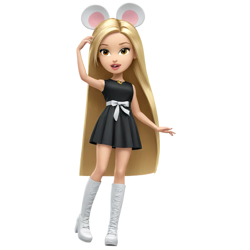 blonde girl with mouse ears emoji