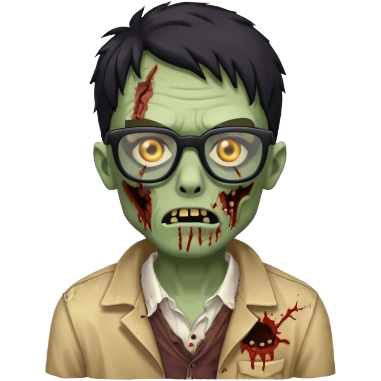 zombie wtih black glasses  emoji