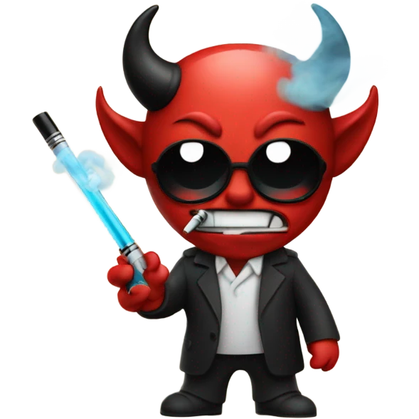 devil holding vape pen emoji