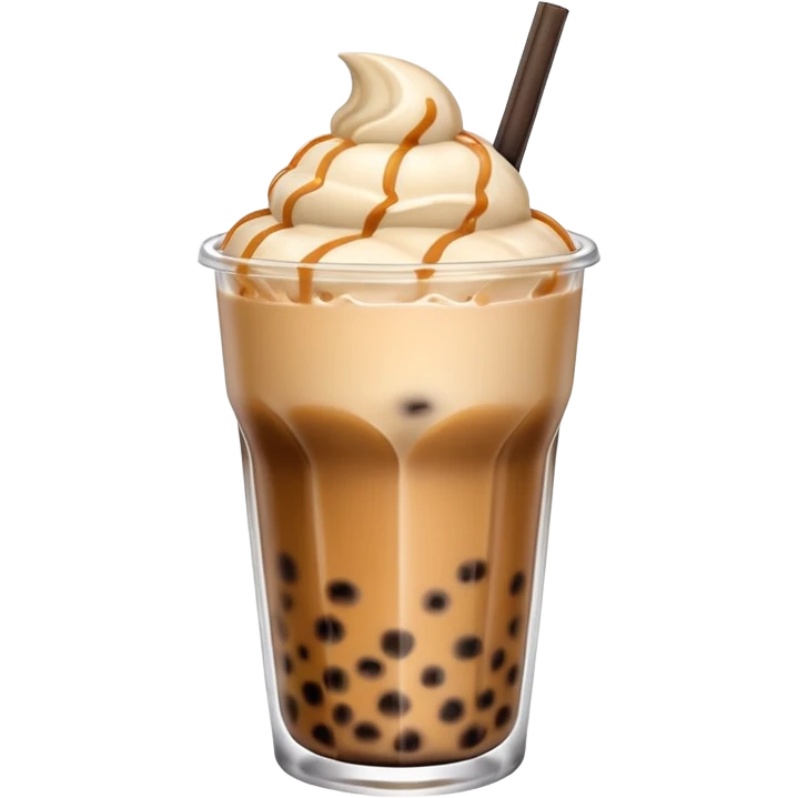 boba milk tea with ice cream emoji