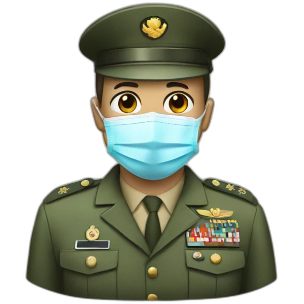 a military Head in a Medical masks emoji