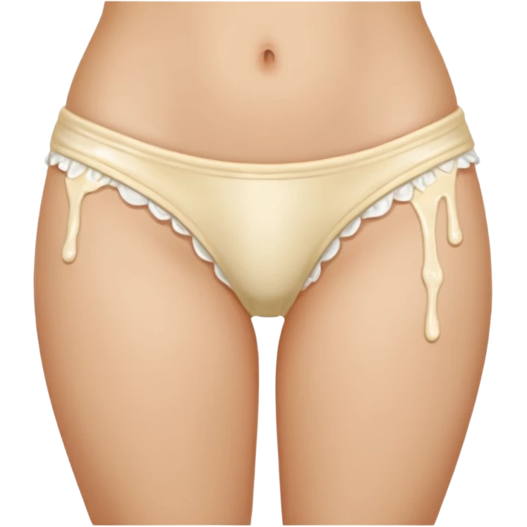 Cream pie pushed into females panties emoji