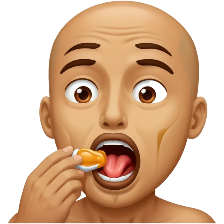 a man swallowing saliva out of fear emoji