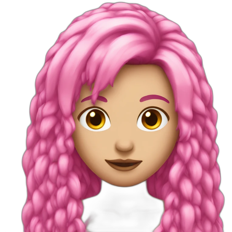 pink-punk-brunet-long-hair emoji
