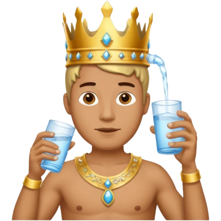 One man surved Drinking water queen emoji