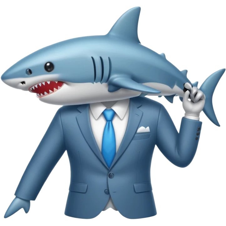 draw a vacuum sealed shark wearing a suit emoji