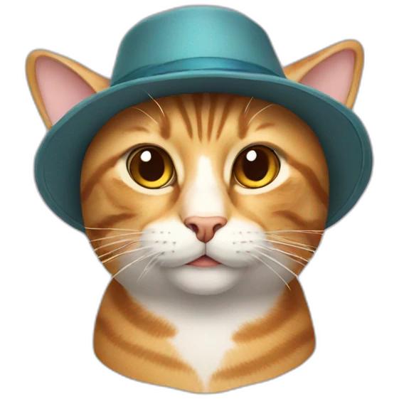 a cat with a hat on emoji