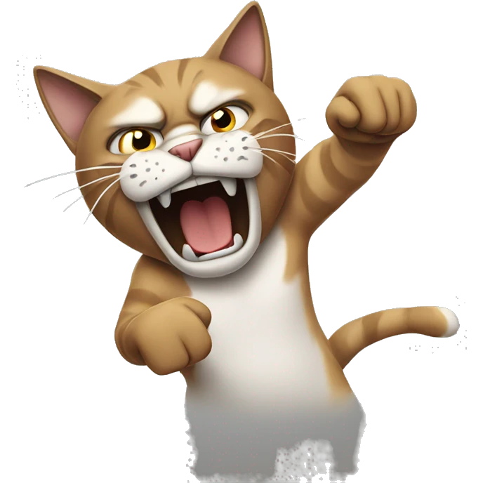 angry cat punching air emoji