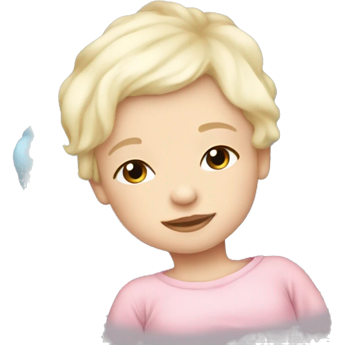 newborn white blonde sleep pink blue eyes  emoji