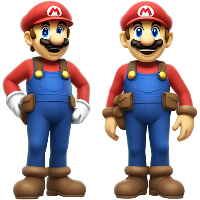 Mini cute Mario with she mario emoji