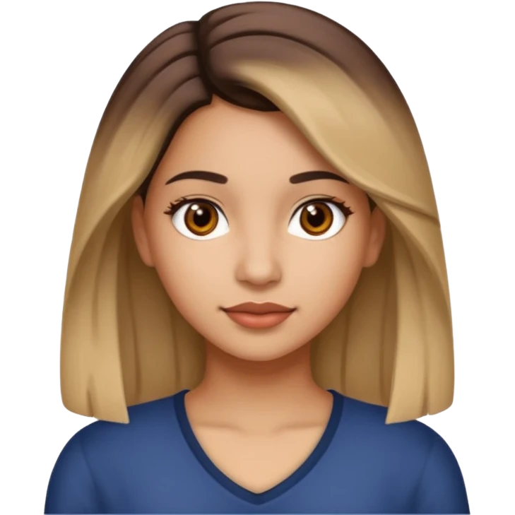Latina girl with a few highlights hair emoji