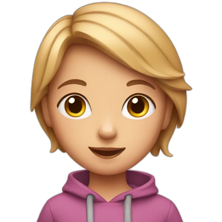 child with cat emoji
