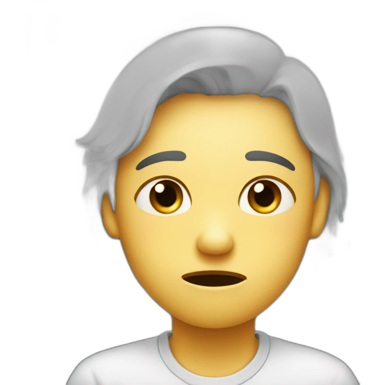 a crying look on one's face when working at night emoji