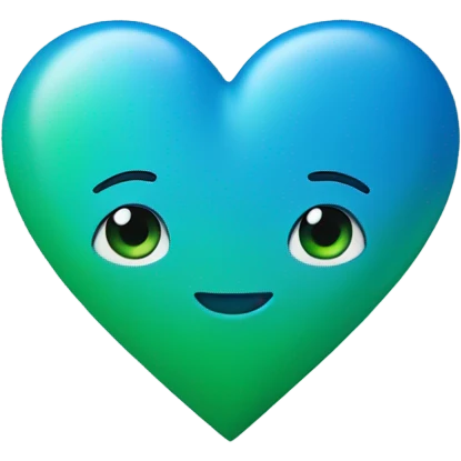 blue and green heart  emoji